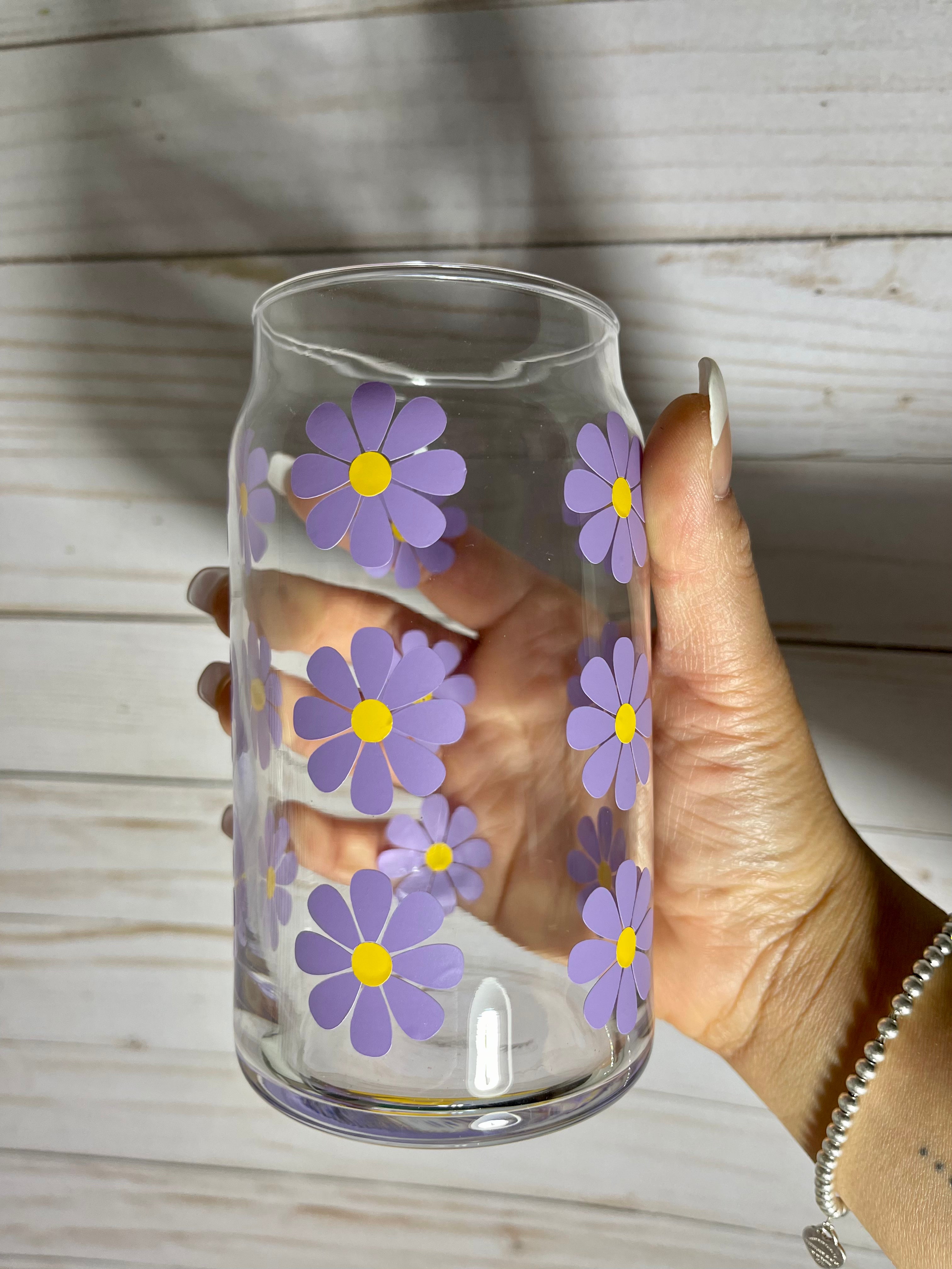 Purple Flowers Sipping Tumbler